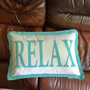 Blue and White Relax Down Throw Pillow